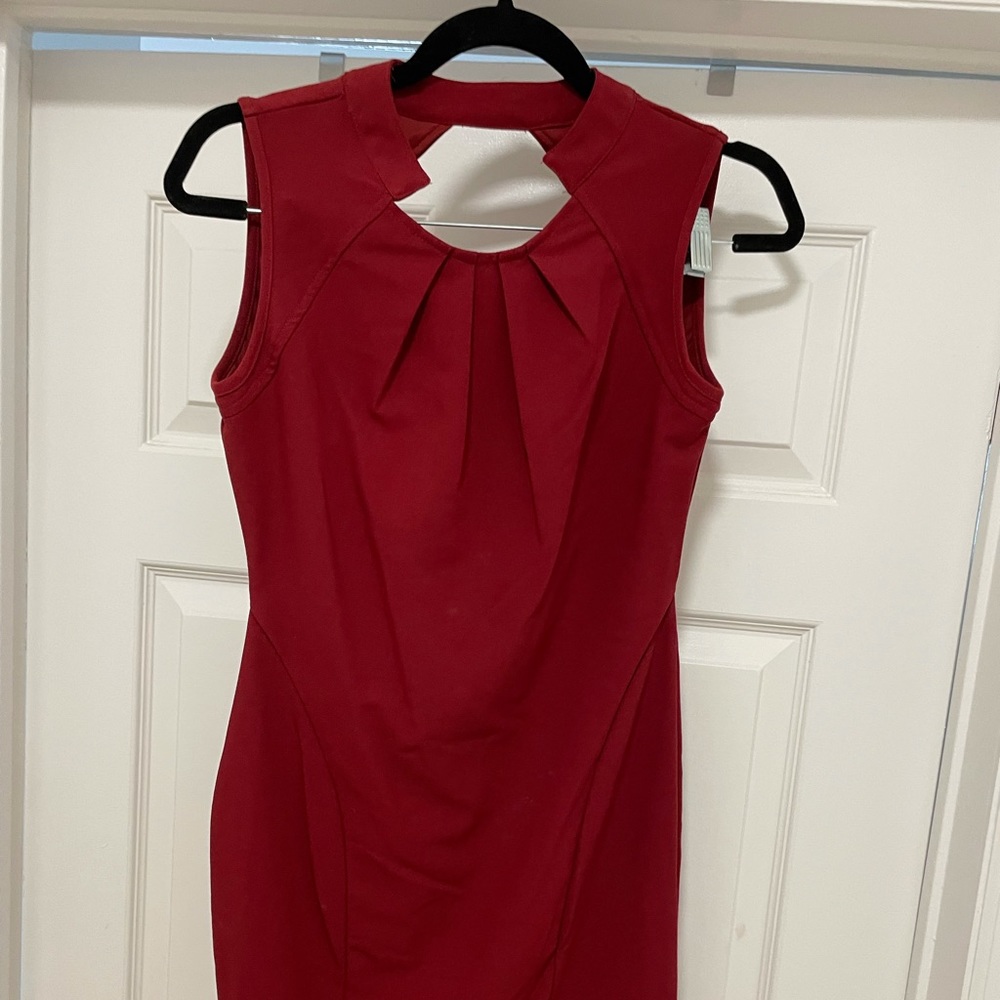 Red work dress